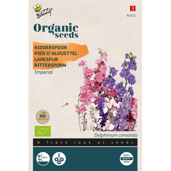 Buzzy Organic Delphinium Imperial - Semi Biologici - Circa 0,5 Gr | Buzzy_94252-image