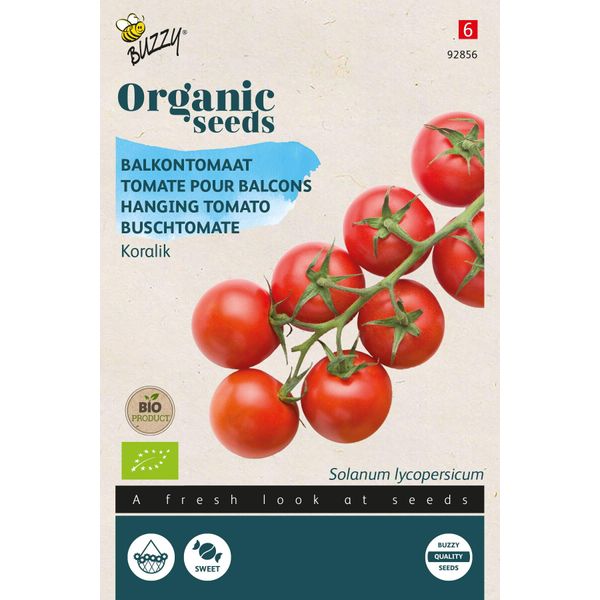 Buzzy Organic Bush Tomato Koralik - Semi Biologici - Circa 10 Semi | Buzzy_92856-image