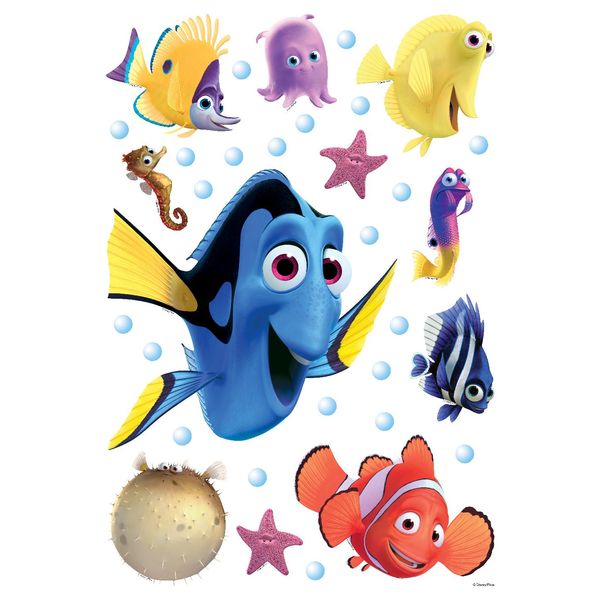 Tatuaggio Da Parete Disney Alla Ricerca Di Dory Blu, Giallo E Arancione - 600113 - 42,5 X 65 Cm-image
