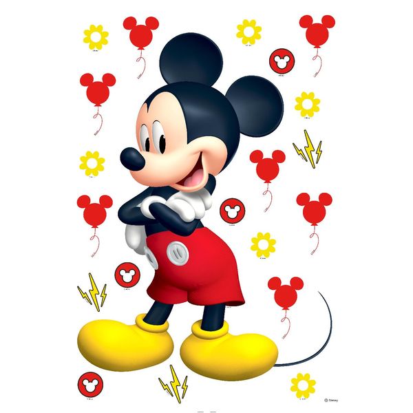 Tatuaggio Da Parete Disney Topolino Giallo E Rosso - 600108 - 42,5 X 65 Cm-image