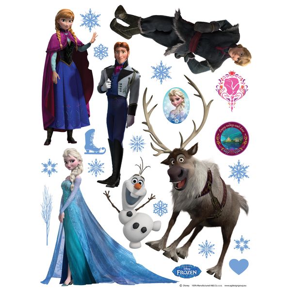 Tatuaggio Da Parete Disney La Regina Dei Ghiacci Blu, Marrone E Viola - 600142 - 65 X 85 Cm-image
