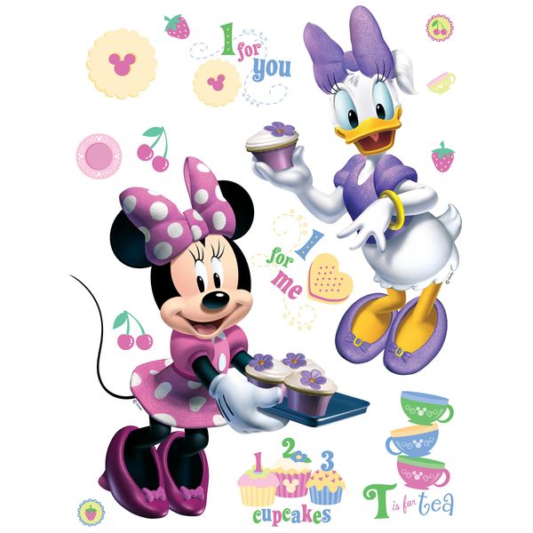 Tatuaggio Da Parete Disney Minnie Mouse & Daisy Duck Rosa E Viola - 600184 - 65 X 85 Cm-image