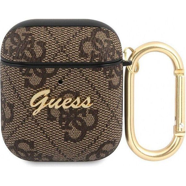 Guess Gua24Gsmw Airpods 1/2 CoverbrąZowy/Brown 4G Script Metal Collection-image