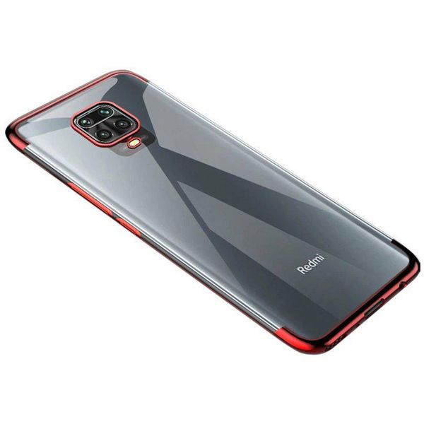 Custodia Trasparente E Colorata In Tpu Galvanizzato Per Xiaomi Redmi 10X 4G/Xiaomi Redmi Note 9, Rosso-image