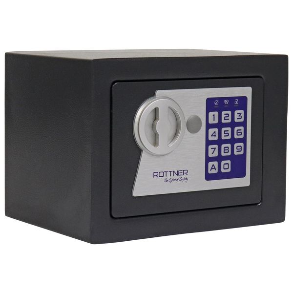 Rottner Jupiter 1 El Cassaforte Elettronica Per Mobili Antracite Su | Serratura Elettronica | 23 X 17 X 17 Cm-image