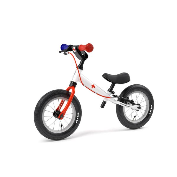 Yedoo Ambulance - Balance Bike Per Bambini Da 1,5 Anni, Con Pneumatici 12/12, Freno E Manubrio Regolabile, Bianco-image