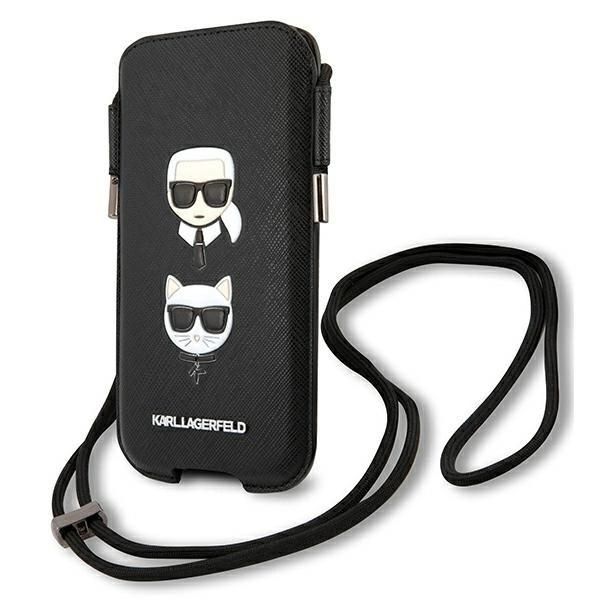 Karl Lagerfeld Torebka Klhcp12Mophkck6,1 Czarny/Black Hardcase Saffiano Ikonik Karl&Choupette Head-image