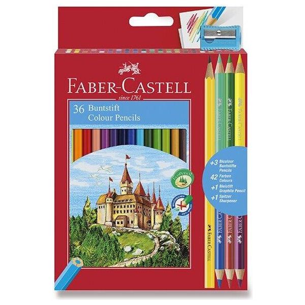 Matite Colorate Faber-Castell 36 Pezzi + Temperamatite, Matita E Matite Colorate Duo-image