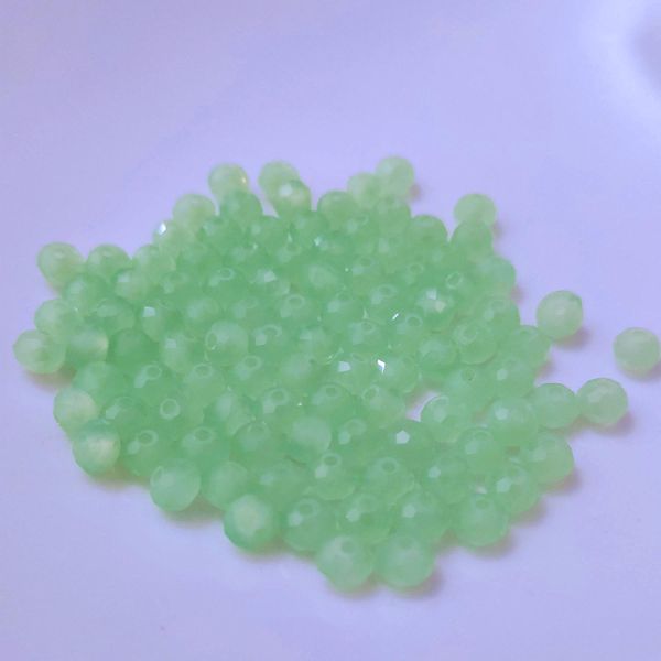 Perle Di Vetro - Tipo "Sfaccettato"" - 60 Pezzi - 10 Mm - Verde Chiaro Opaco"-image