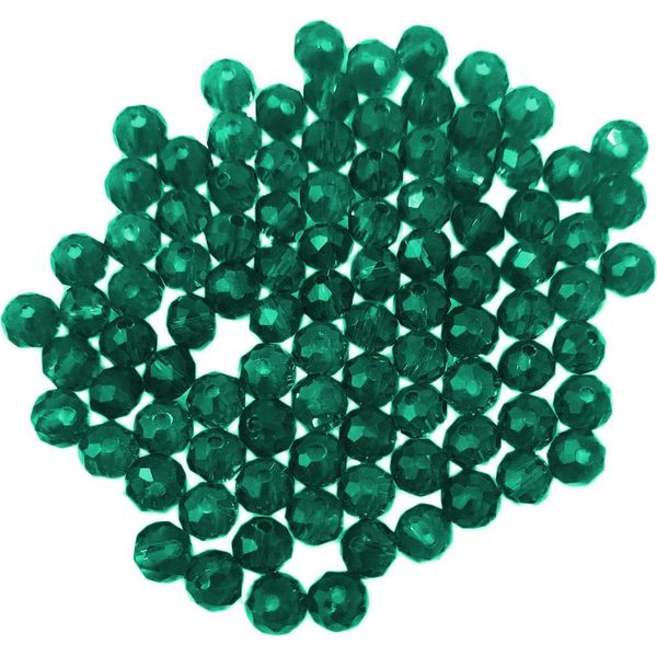 Perline Di Vetro - Tipo "Sfaccettato"" - 140 Pezzi - 4 Mm - Turchese Scuro"-image