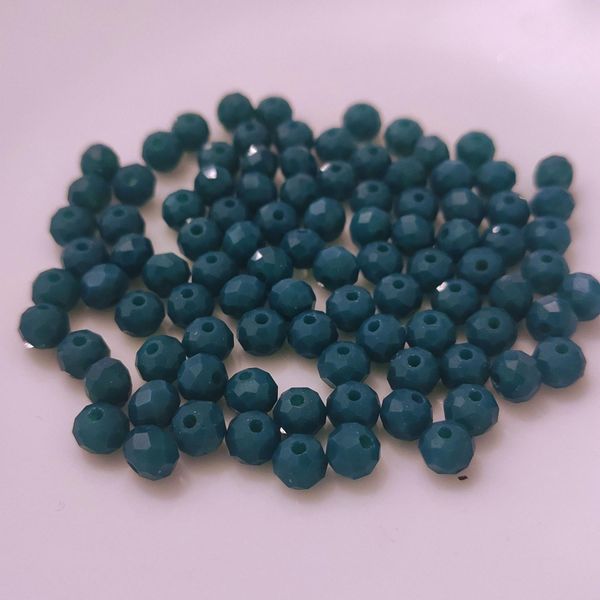Perline Di Vetro - Tipo "Sfaccettato"" - 160 Pezzi - 3 Mm - Turchese Scuro Opaco"-image
