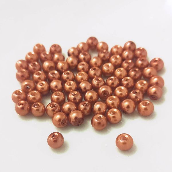 Perle Di Vetro - Tipo "Rotondo"" - 20 G - 8 Mm - Oro Rosa"-image