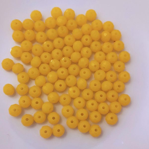 Perline Di Vetro - Tipo "Sfaccettato"" - 140 Pezzi - 4 Mm - Arancione Opaco"-image