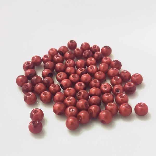 Perline Di Vetro - Tipo "Rotondo"" - 20G - 6 Mm - Rosso"-image