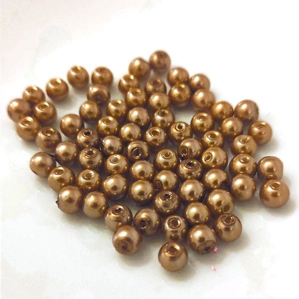 Perle Di Vetro - Tipo "Rotondo"" - 20G - 6 Mm - Oro"-image