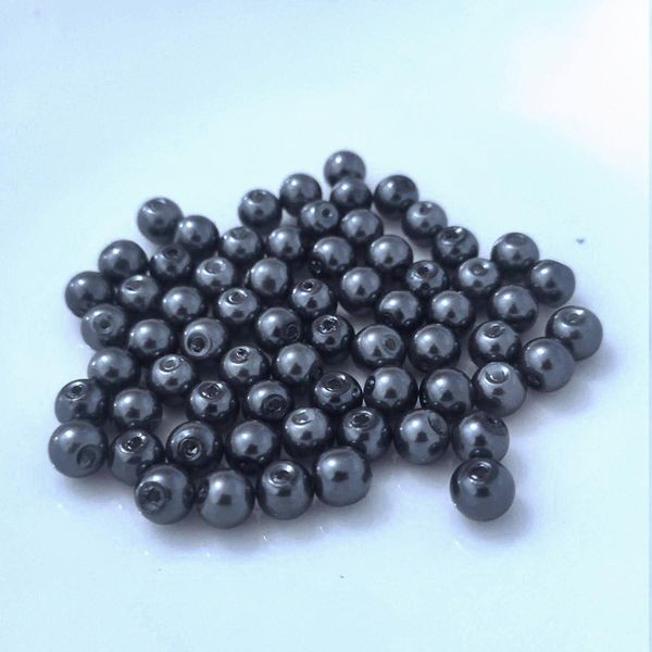 Perline Di Vetro - Tipo "Rotondo"" - 12G - 2 Mm - Grigio"-image