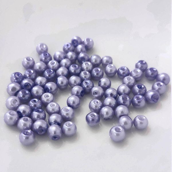 Perline Di Vetro - Tipo "Rotondo"" - 20G - 4 Mm - Lilla"-image