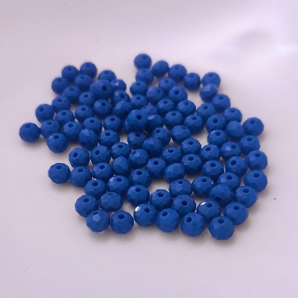 Perle Di Vetro - Tipo "Sfaccettato"" - 140 Pezzi - 4 Mm - Blu Opaco"-image