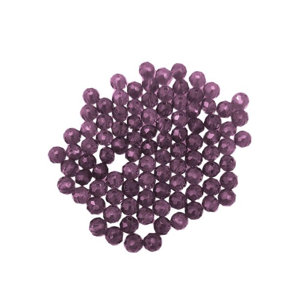 Perline Di Vetro - Tipo "Sfaccettato"" - 60 Pezzi - 10 Mm - Viola"-image
