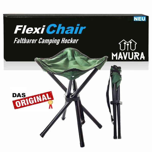 Flexichair Sedia Da Campeggio Sgabello Da Pescatore Sedia Pieghevole Sgabello Pieghevole A Treppiede-image