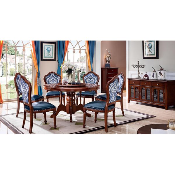 Tavolo Da Pranzo + 6X Sedie Set Sala Da Pranzo Gruppo Da Pranzo Tavolo Classico Mobili Di Design 7Pcs-image