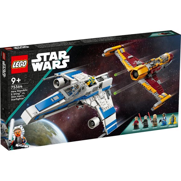 Lego 75364 Star Wars New Republic E-Wing Vs. Shin Hati's Starfighter, Set Della Serie Ahsoka Con 2 Veicoli Giocattolo, Figura Di Droide, 4 Minifigure E 2 Spade Laser-image