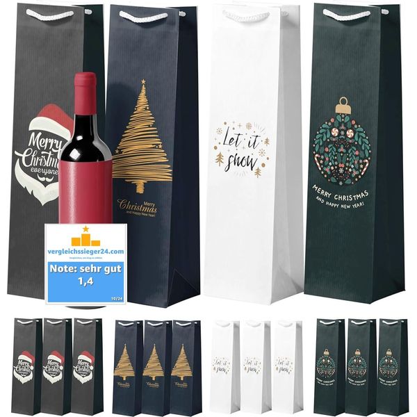12X Xxl Bottiglie Borse Di Natale Bottiglie Bottiglie Borse Regalo Di Natale Borse Regalo Di Natale Per Il Vino Borsa Di Trasporto E Borsa Del Vino-image