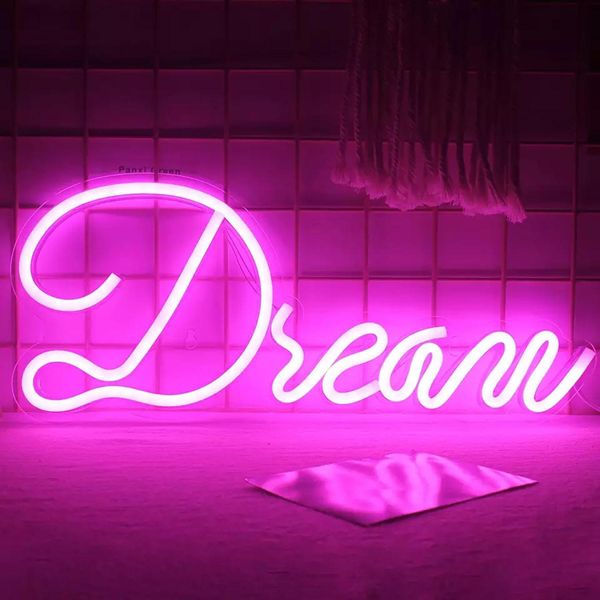 Luce Led Neon, Applique Decorativa, Rosa Dream, Circa 42 X 18 X 2 Cm-image
