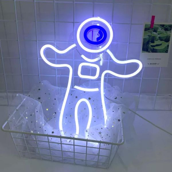 Luce Led Neon, Applique Decorativa, Bianco Astronauta, Circa 39 X 32 X 2 Cm-image
