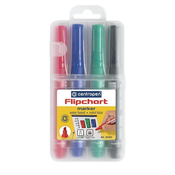 Marcatore Per Lavagna A Fogli Mobili Centropen 8560, 4 Pz-image