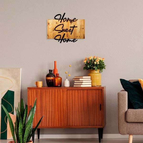 Wallity, Home Sweet Home, Decorazione Da Parete, Nero, Metallo, 58 X 48 X 3 Cm-image