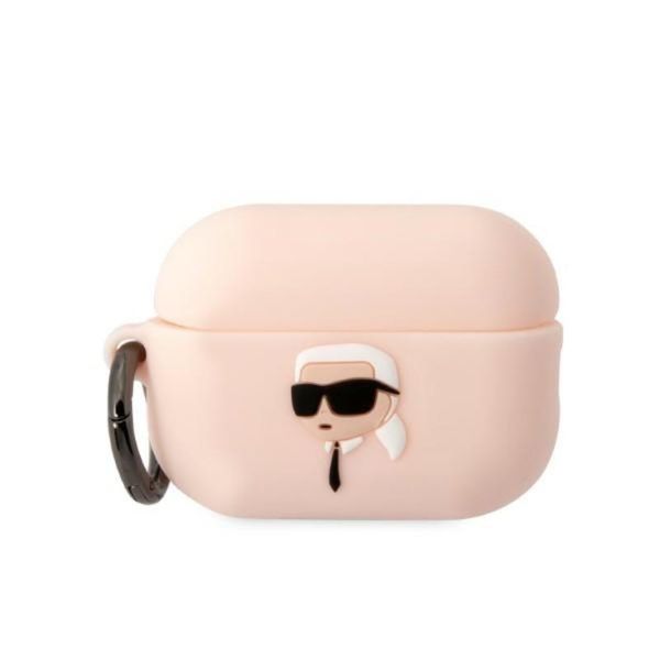 Karl Lagerfeld Klap2Runikp Airpods Pro 2 (2022/2023) Cover RóżOwy/Silicone Rosa Karl Head 3D-image