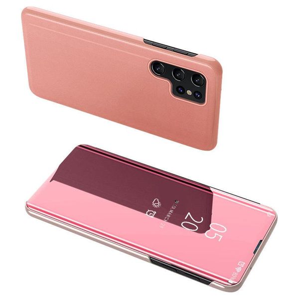 Custodia Clear View Per Samsung Galaxy S23 Ultra Cover Con Flap Rosa-image