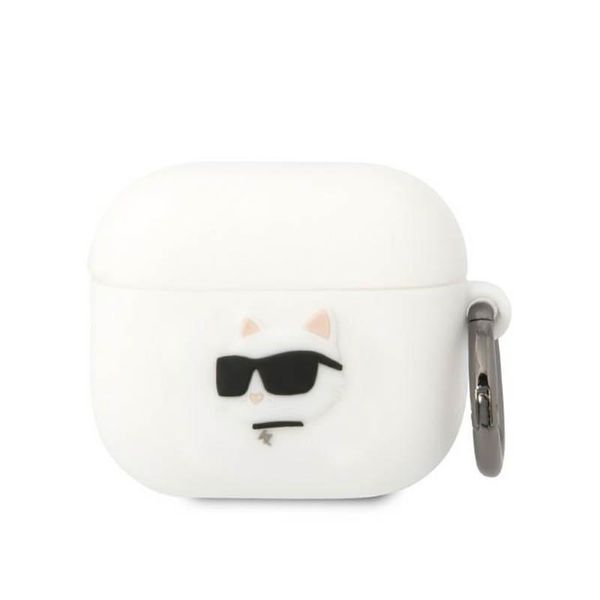 Karl Lagerfeld Kla3Runchh Airpods 3 Cover BiałY/White Silicone Choupette Head 3D-image