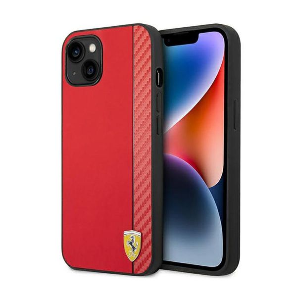 Ferrari Fehcp14Maxre Custodia Rigida Per Iphone 14 Plus / 15Plus 6.7 Czerwony/Rosso Carbonio-image