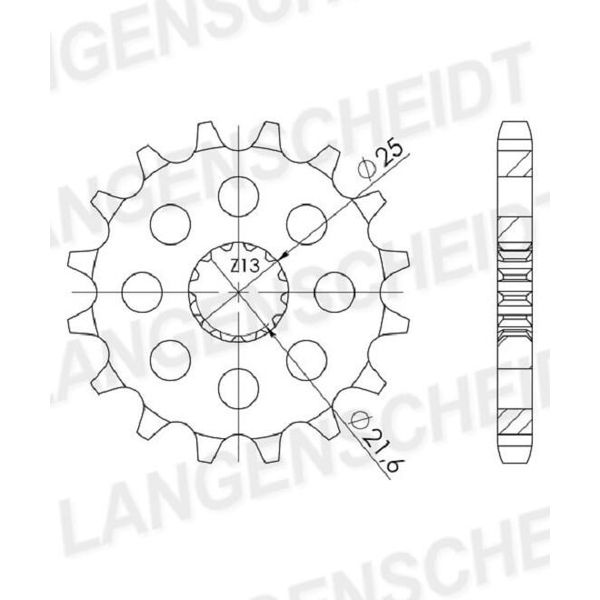 Pignone Supersprox 525 - 14T Cst-520:14|Dentatura Fine 21,6/25,0-image
