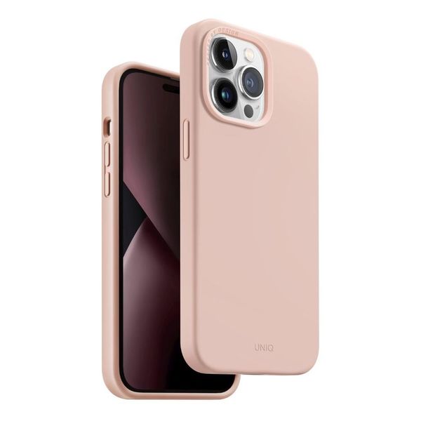 Uniq Custodia Lino Hue Iphone 14 Pro 6.1Magclick Ricarica Rosa/Blush Pink-image