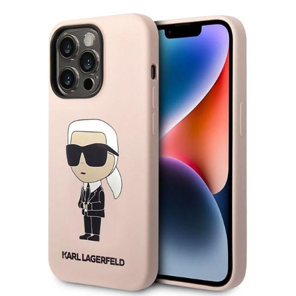 Karl Lagerfeld Klhmp14Xsnikbcp Custodia Rigida Per Iphone 14 Pro Max 6.7 Rosa/Silicone Ikonik Magsafe-image
