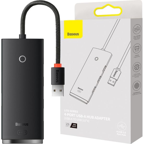 Baseus WKQX030001 Hub Di Interfaccia Usb 3.2 Gen 1 (3.1 Gen 1) Type-A 5000 Mbit/S Nero-image