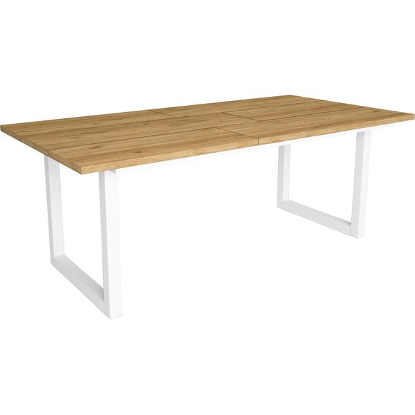Tavolo Da Pranzo, 10 Posti, 194X90X75Cm, Struttura E Gambe Solide, Rovere, Stile Industriale-image