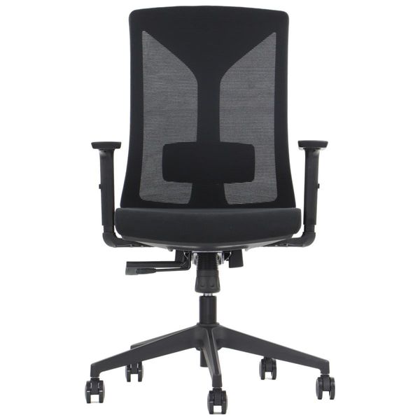 Sedia Da Ufficio Girevole Ergonomica Hager, Base In Nylon, Braccioli Regolabili, Schienale In Rete, Nero-image