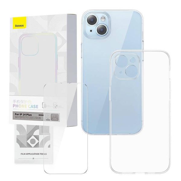 Transparent Case And Tempered Glass Set Baseus Corning For Iphone 14 Plus-image