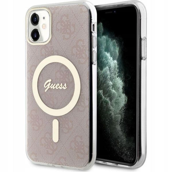 Guess Guhmn61H4Stp Custodia Rigida 4G Magsafe Per Iphone 11 6.1RóżOwy/Pink-image