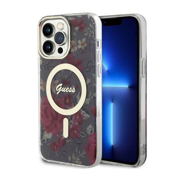 Guess Guhmp14Xhcfwsa Custodia Rigida Per Iphone 14 Pro Max6.7 Zielony/Khaki Fiore Magsafe-image
