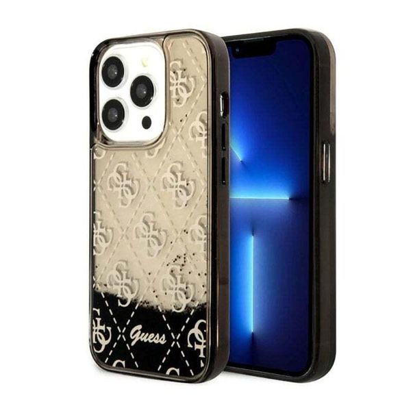 Guess Guhcp14Llc4Psgk Custodia Rigida Per Iphone 14 Pro 6.1Czarny/Nero Liquid Glitter 4G Transculent-image