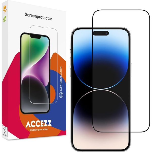 Iphone 15 Pro Screenprotector: Accezz Gehard Glass Full Cover - Trasparente-image