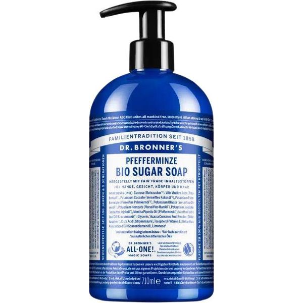 Dr Bronner's Peppermint Organic Sugar Soap Sapone Naturale 710 Ml-image