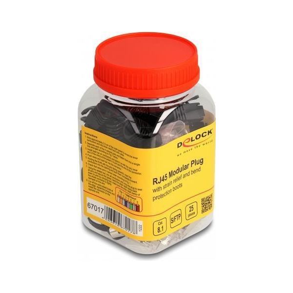 Delock - Netzwerkanschluss - RJ-45 (M) - S/Ftp - Cat 8,1 - Ohne Haken (Packung Mit 25) (67017)-image