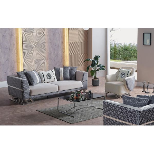 Set Di Divani 3+1 Posti Set Di Poltrone Moderno Poltrona Relax Mobili Nuovo-image