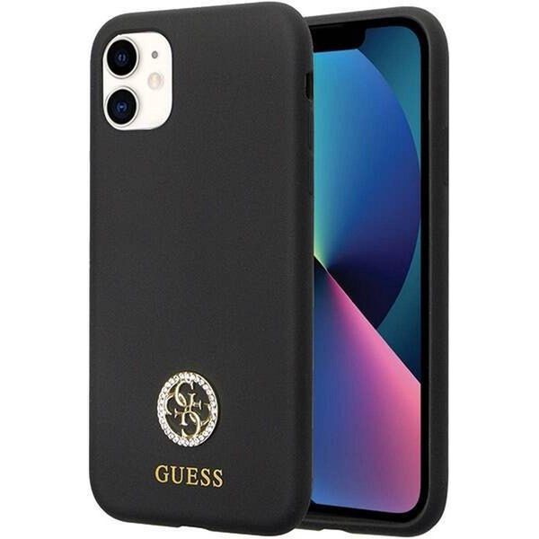 Guess Guhcn614Dgpk Iphone 11 / Xr 6.1Czarny/Nero Custodia Rigida In Silicone Logo Strass 4G-image